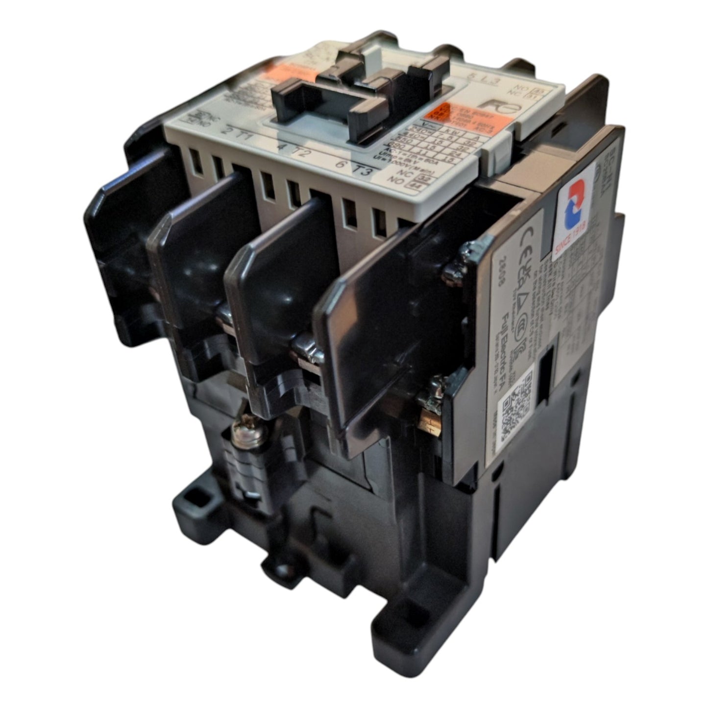 Electrical contactor on a white background