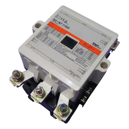 Electrical control panel with various components on a white background