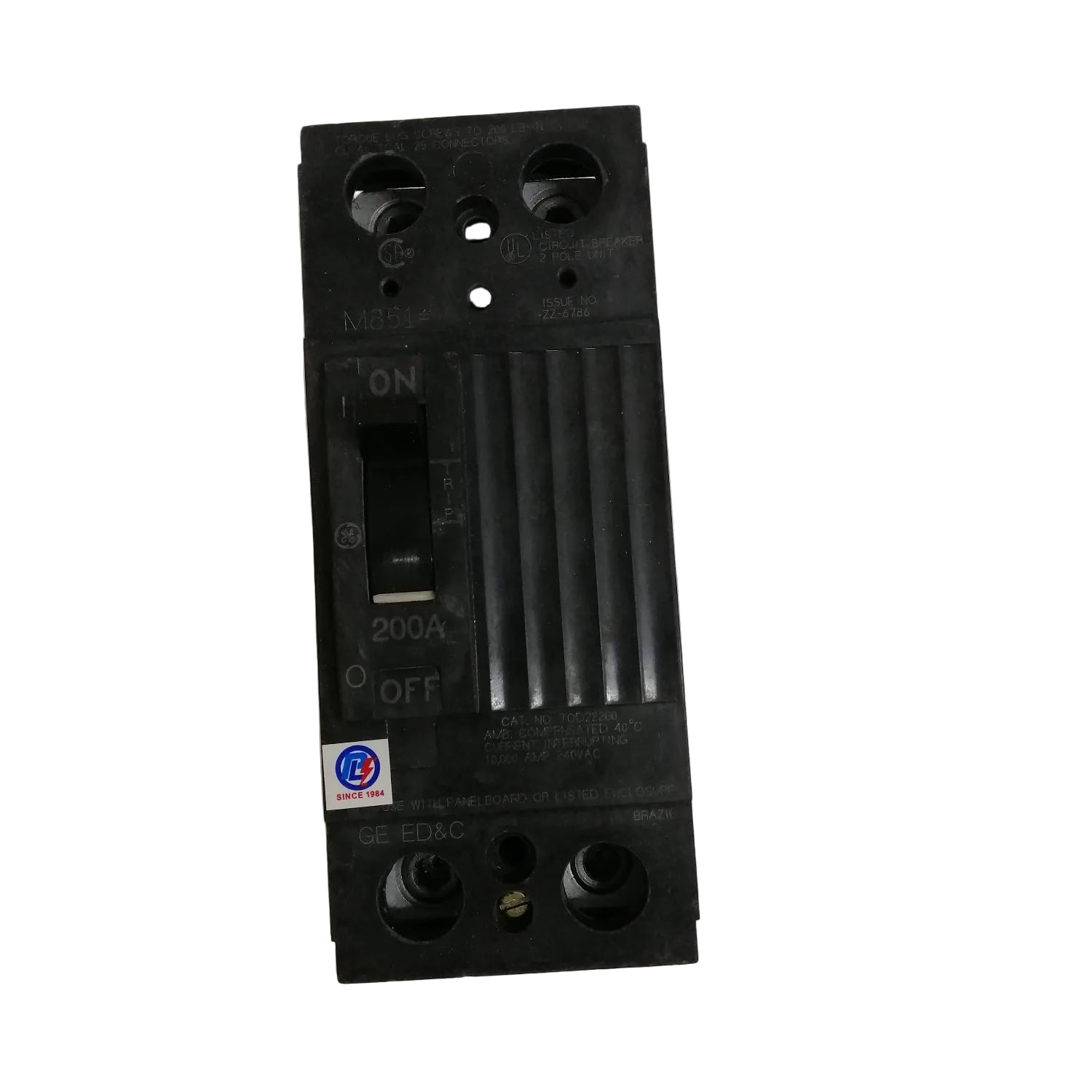 GE 200A Single Phase 2 Pole Circuit Breaker 240V MCCB, ECB, Circuit Breakers TQD22200