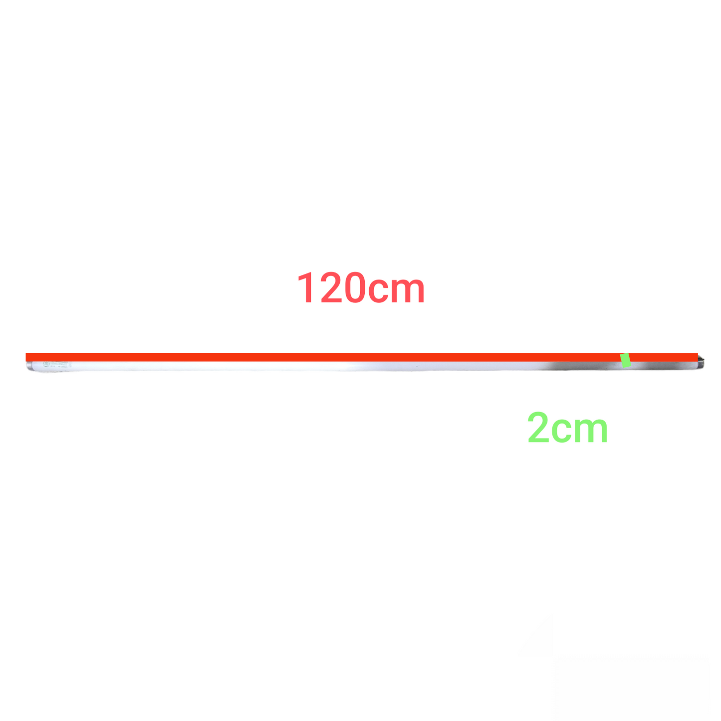 Red and white rod with measurements on a white background GE 32W T8 Fluorescent Tube Linear Daylight 6500K F32T8XLSPX65ECO Electx Electrical Supply