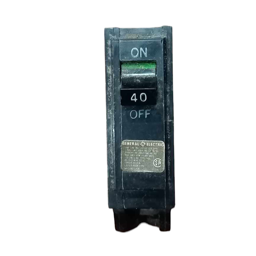 Control panel with digital display on a white background GE 40A 1 Pole 10KAIC 220V Circuit Breaker Plug In TQL1440B For Safety Overload Single Pole Electx Electrical SUpply