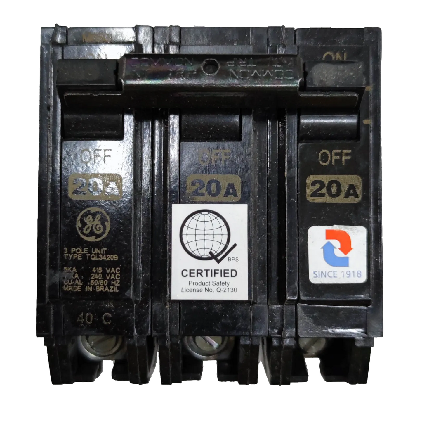 GE Circuit Breaker 20A 3Pole, 3 Phase Plug In Breaker TQL, Circuit Breakers TQL3420B