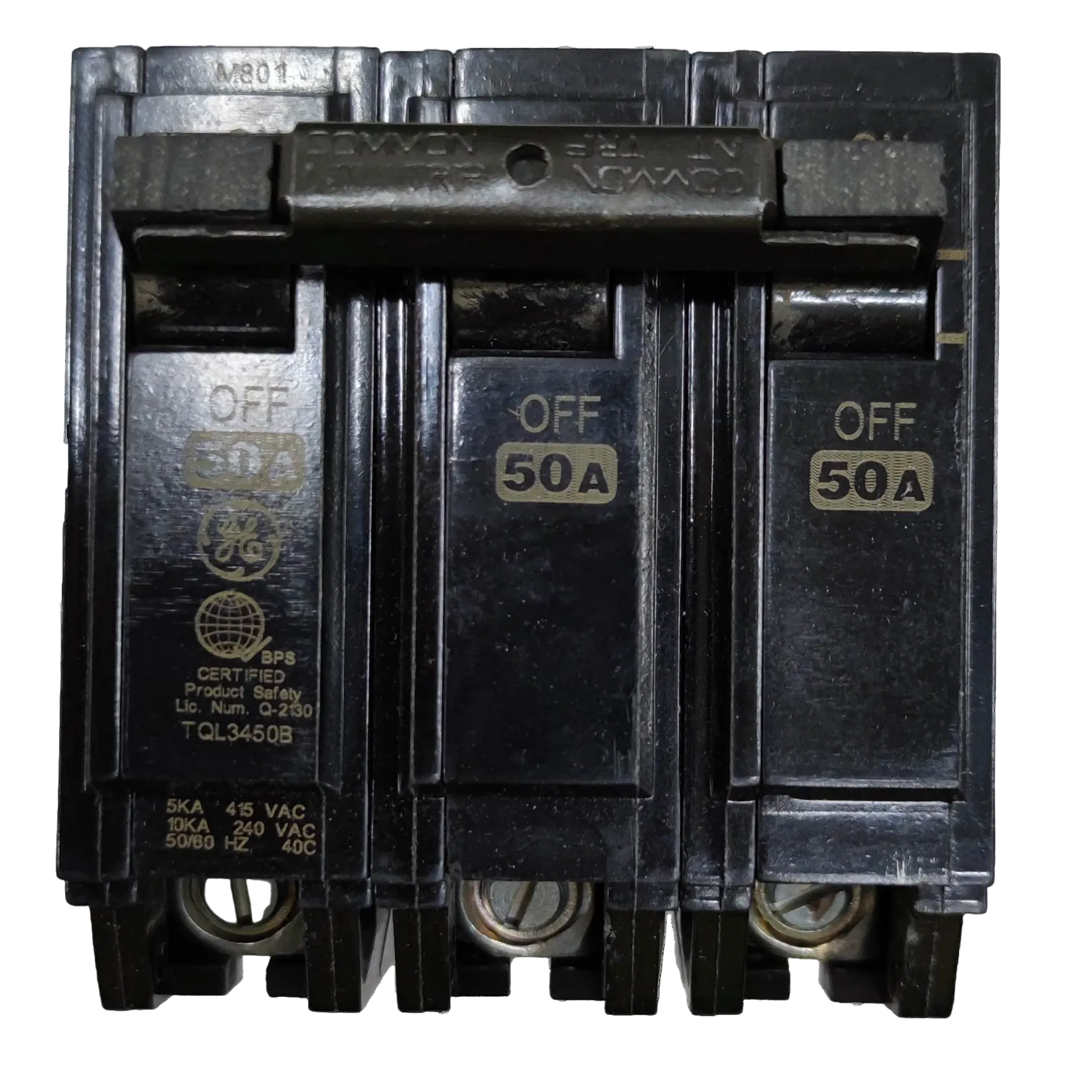 GE Circuit Breaker 50A 3Pole, 3 Phase Plug In Breaker TQL, Circuit Breakers TQL3450B
