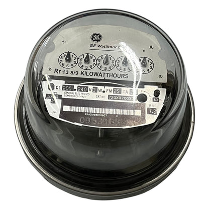 GE I-70-S FM2S KWH Meter Analog Type 3 Wire Single Phase CL200 I70S 4 Jaws 240V 60Hz