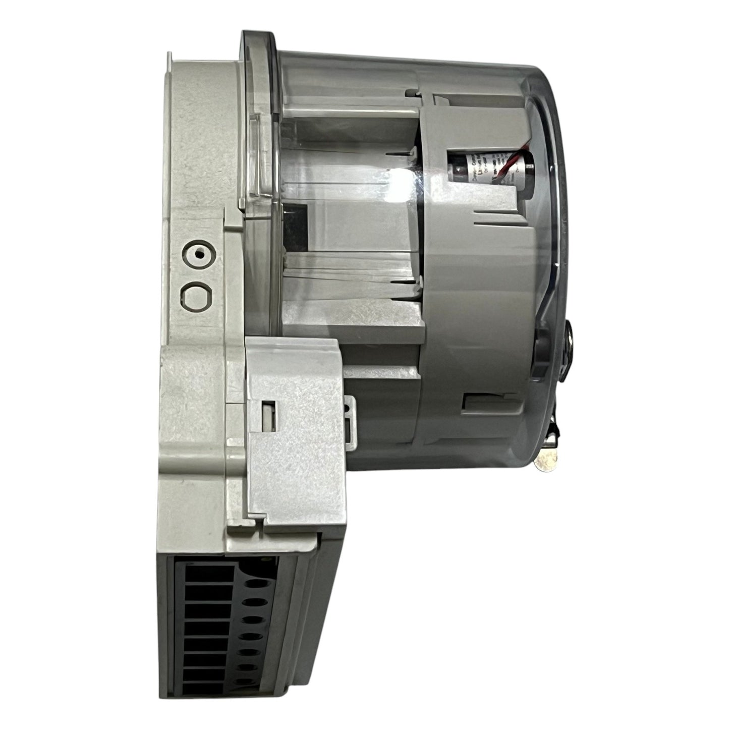 Mechanical component on a white background GE or Aclara KV2C FM48A KWH Electric Meter CT Rated 3 Phase 4 Wire CL20 TA2.5 60Hz 120V- 480VAC Electx Electrical SUpply