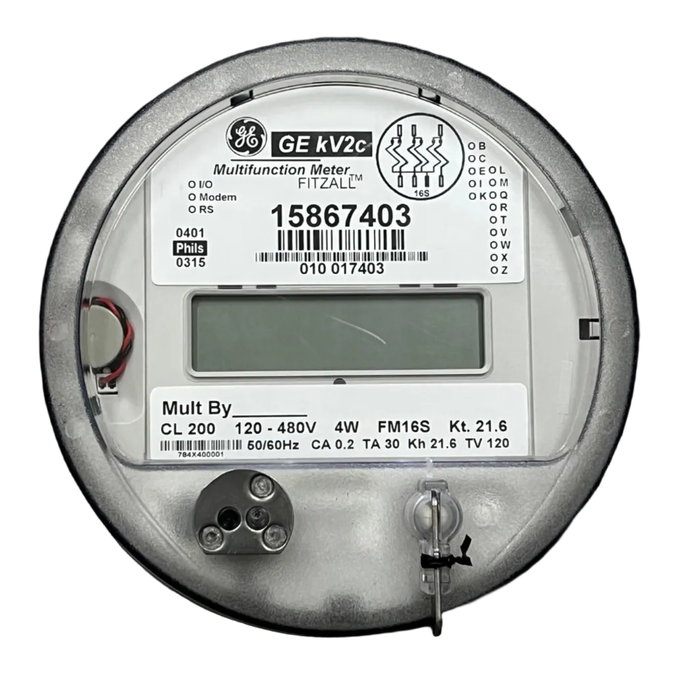 GE kV2c multifunction 3 phase KWH electric meter with digital display and metal casing