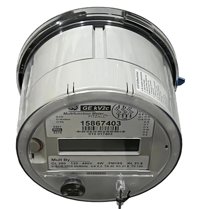 GE Aclara 3 phase KWH electric meter with digital display and multifunction motor