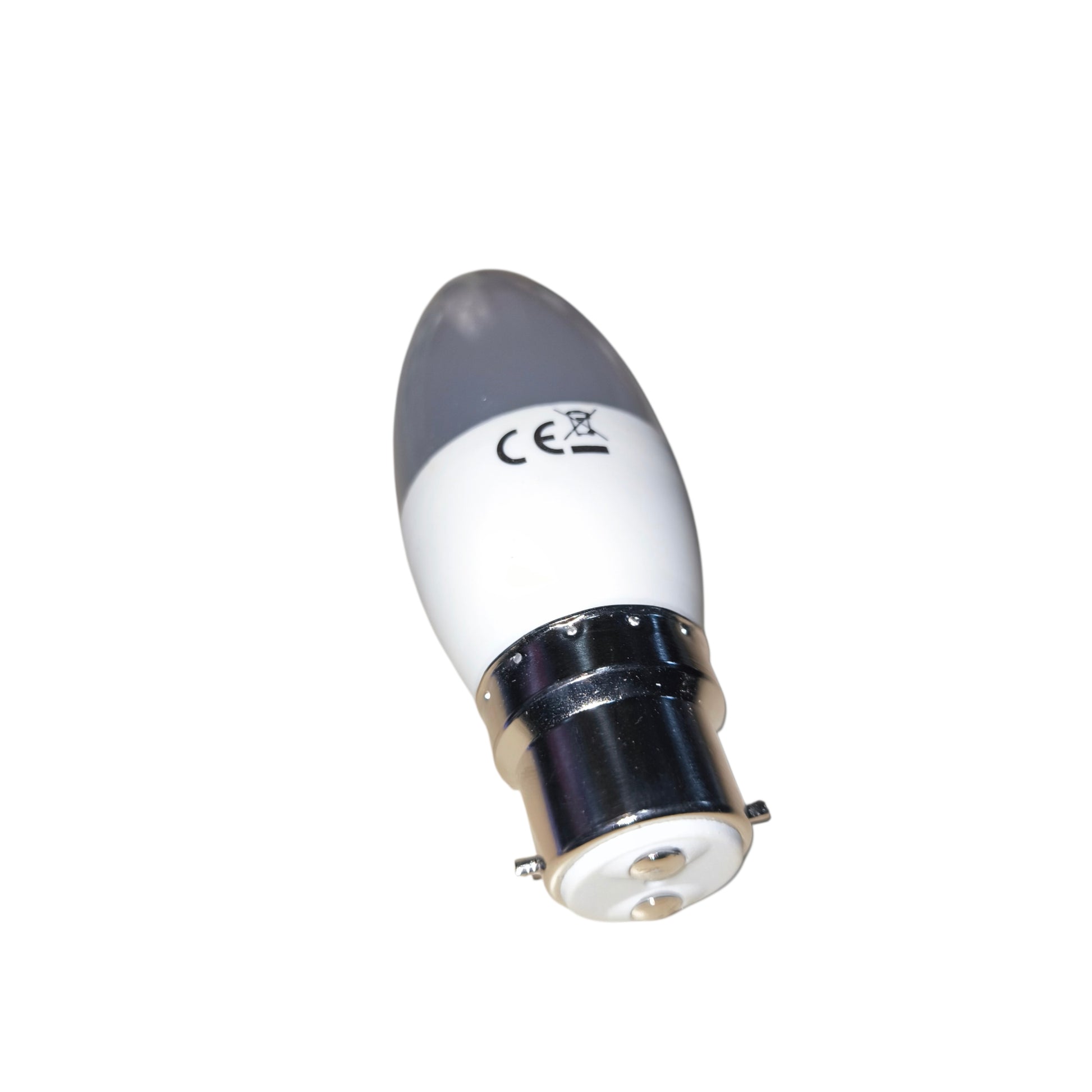 Light bulb with a white base on a white background
