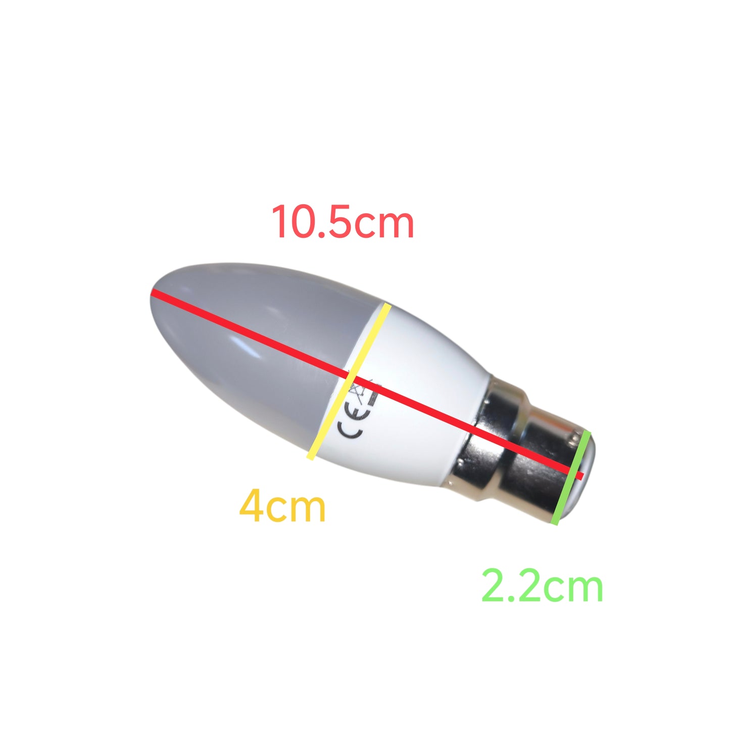 Fishing lure with measurements on a white background