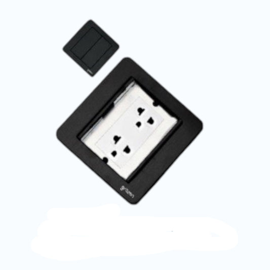 Grazen Black Double Door  Floor Outlet 2 Gang Universal Outlet with Ground 10A 250V