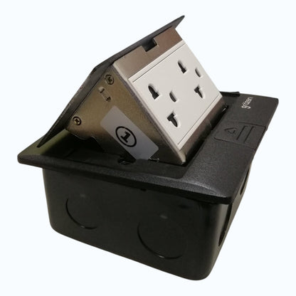 Grazen Gray Pop-up Floor Outlet 2 Gang Universal Outlet with Ground 10A 250V