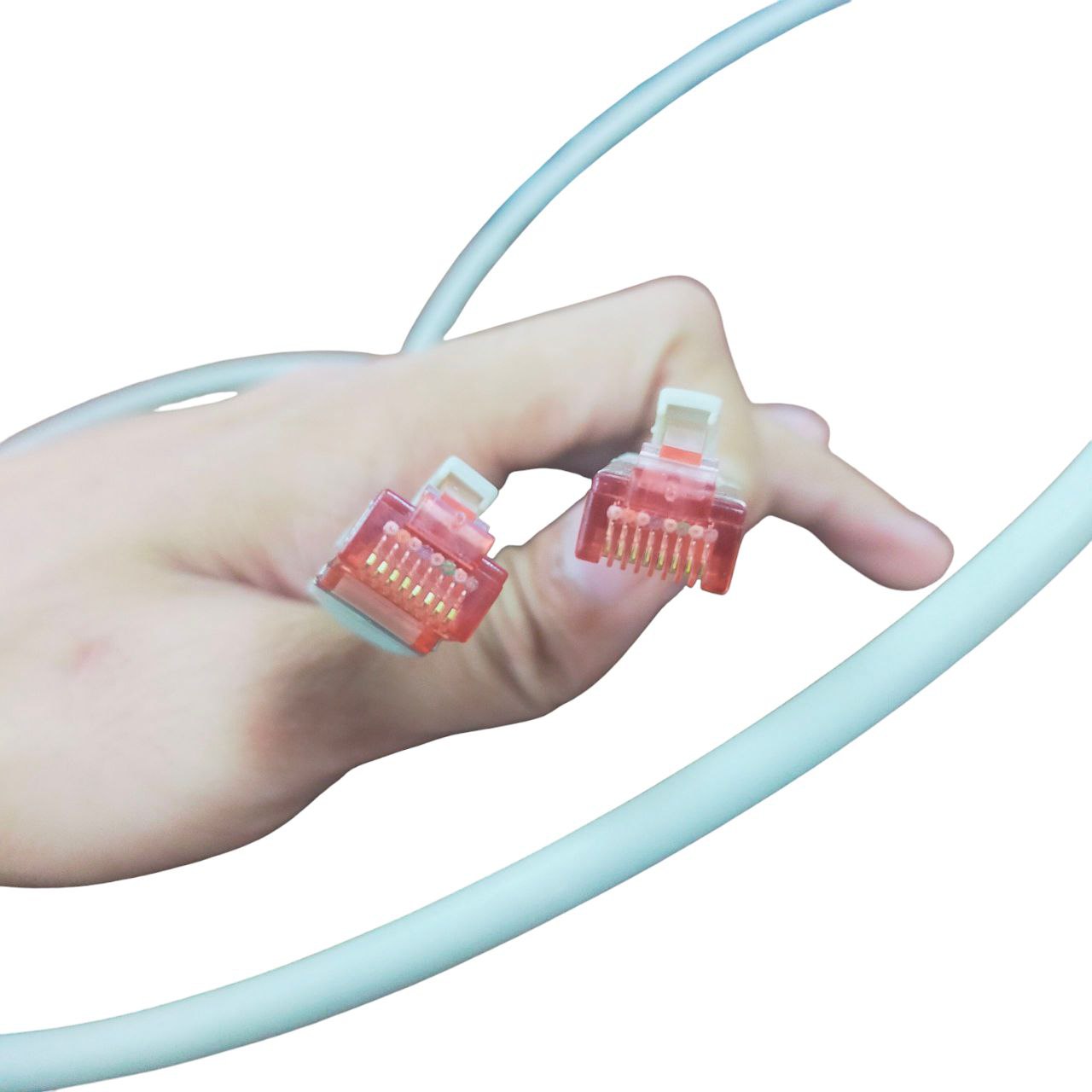 Grippes Cat 6 UTP Patch Cord Cable Metal Plug 24AWG White 1 Meter