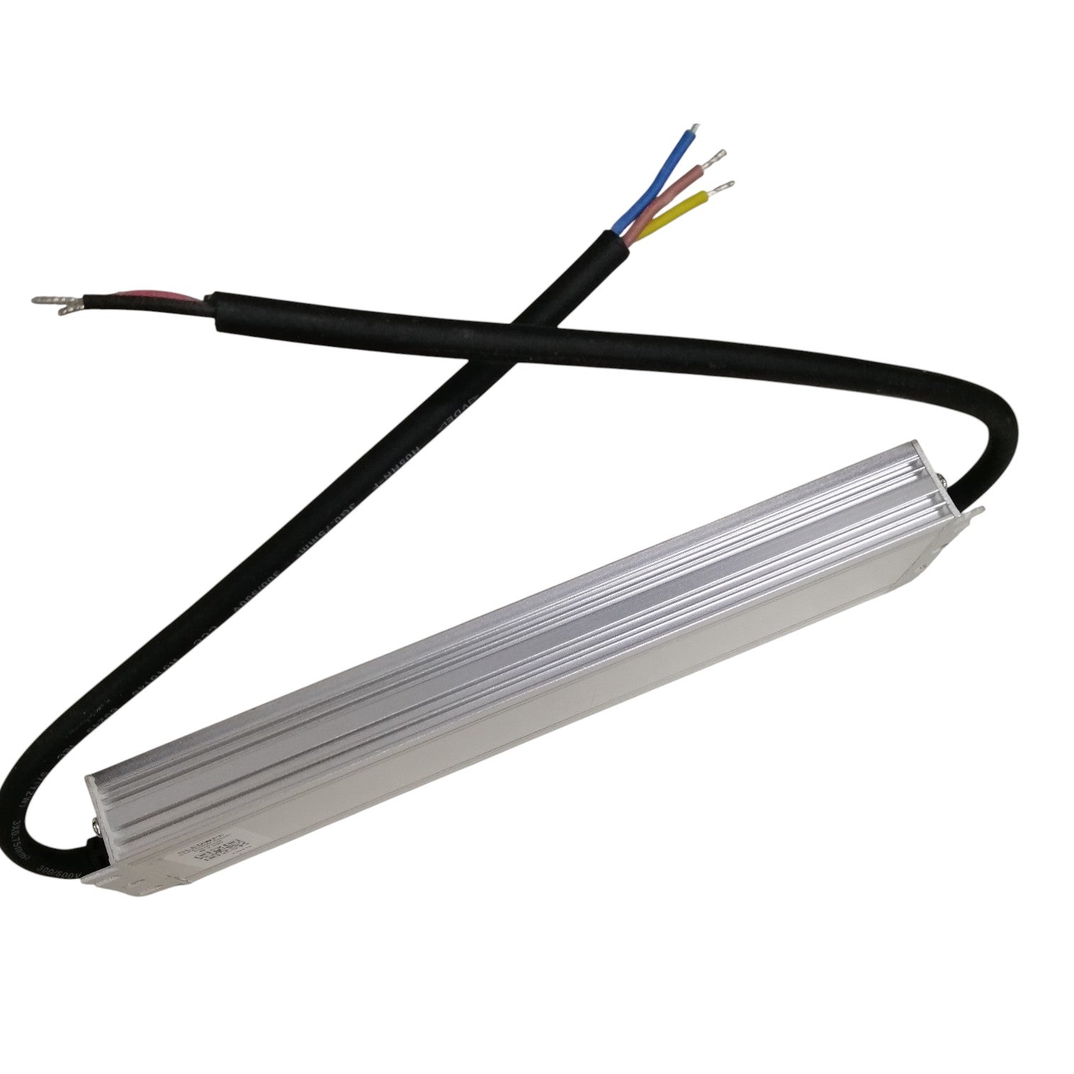 LED strip light with wiring on a white background