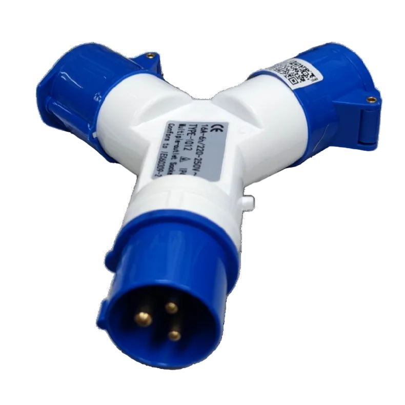 Grippes Triple Electrical Connector for Electx Electrical Supply with Blue and White Design