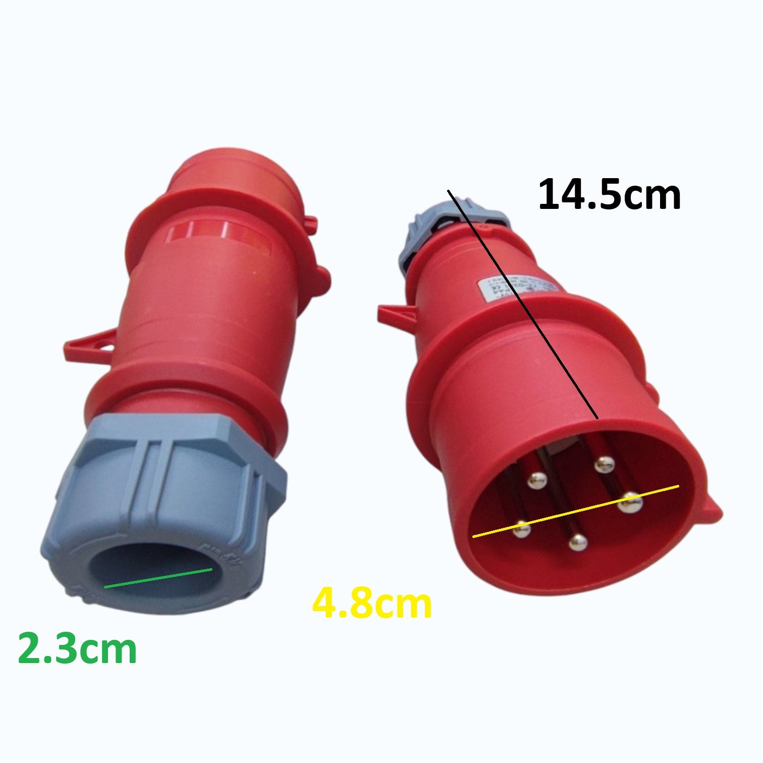 Grippes 16A 3P+N+E 220V-415V Industrial Plug, Industrial Coupler Male Connector IP44 Weatherproof