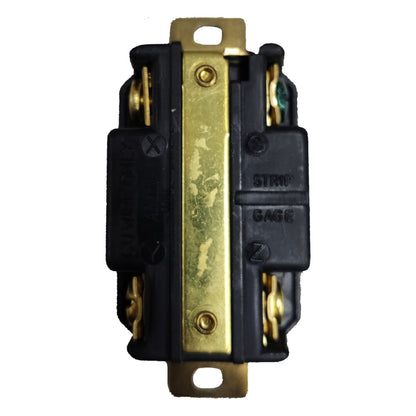 Electrical switch with black and gold components on a white background Grippes 20A Twist Lock Outlet 3P+E (4P) 250V Grippes (NEMA L15) WJ6421B, Twistlock Electx Electrical Supply