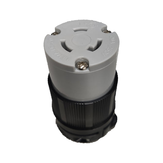 Grippes 20A Twist Lock Outlet Cord Connector Type 2P+E (3P) 250V (NEMA L6) WJ6322B, Twistlock Outlet Connector Type