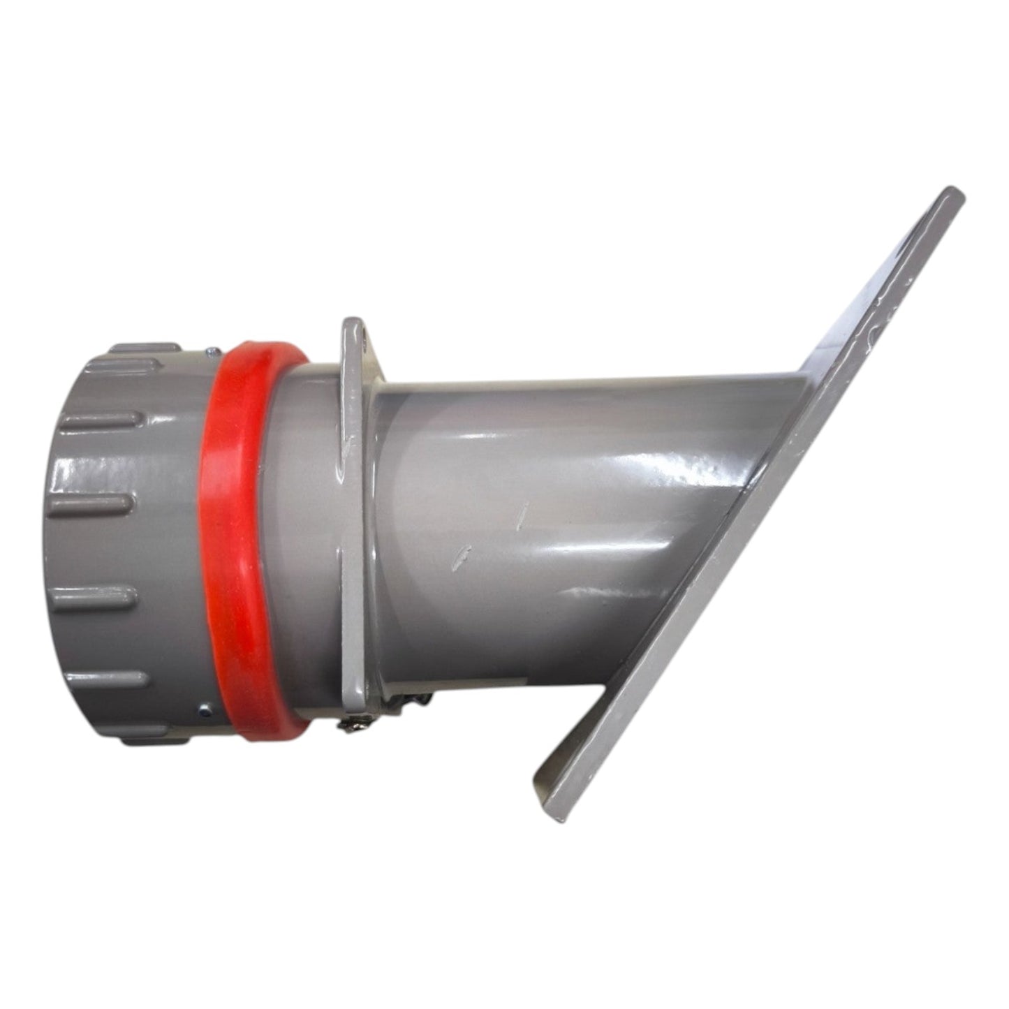 Mechanical component with a red band on a white background