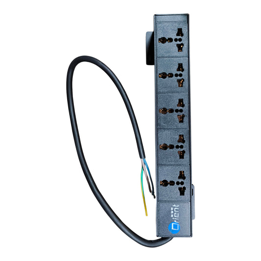 Grippes 5 Gang 10A 250V PDU Universal Outlet Type Power Distribution Unit 2500W