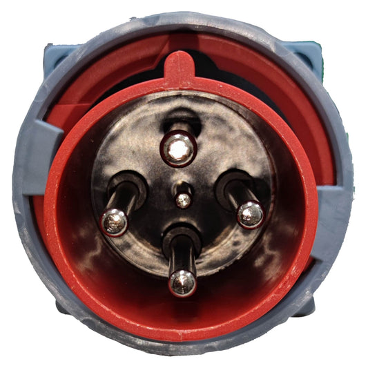 Grippes 63A 3P+E Industrial Plug 6h 380V-415V AC Chassis Type (4 Pins) IEC 60309-2 #634 Electx Electrical Supply
