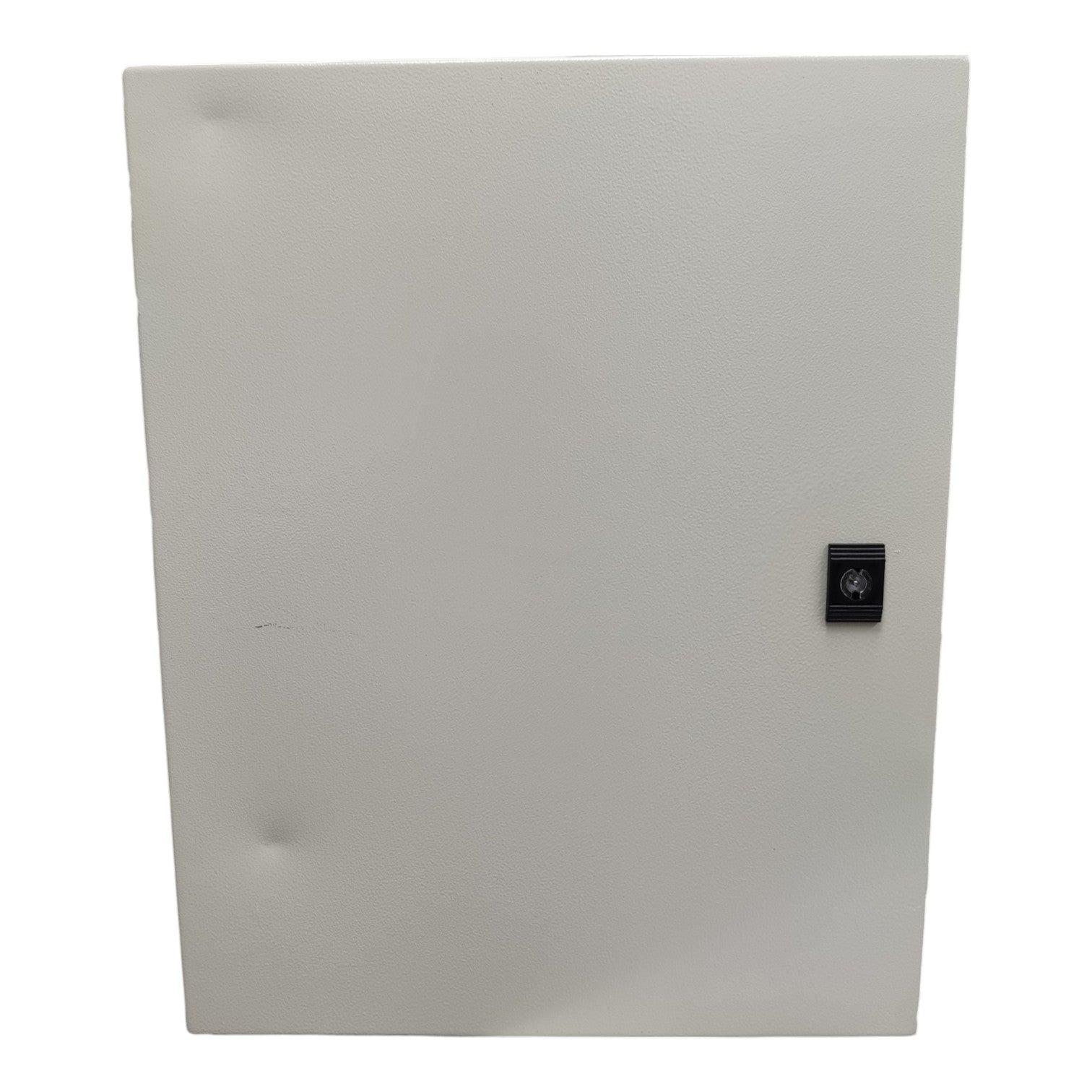 Rectangular gray panel with a small black label on a white background