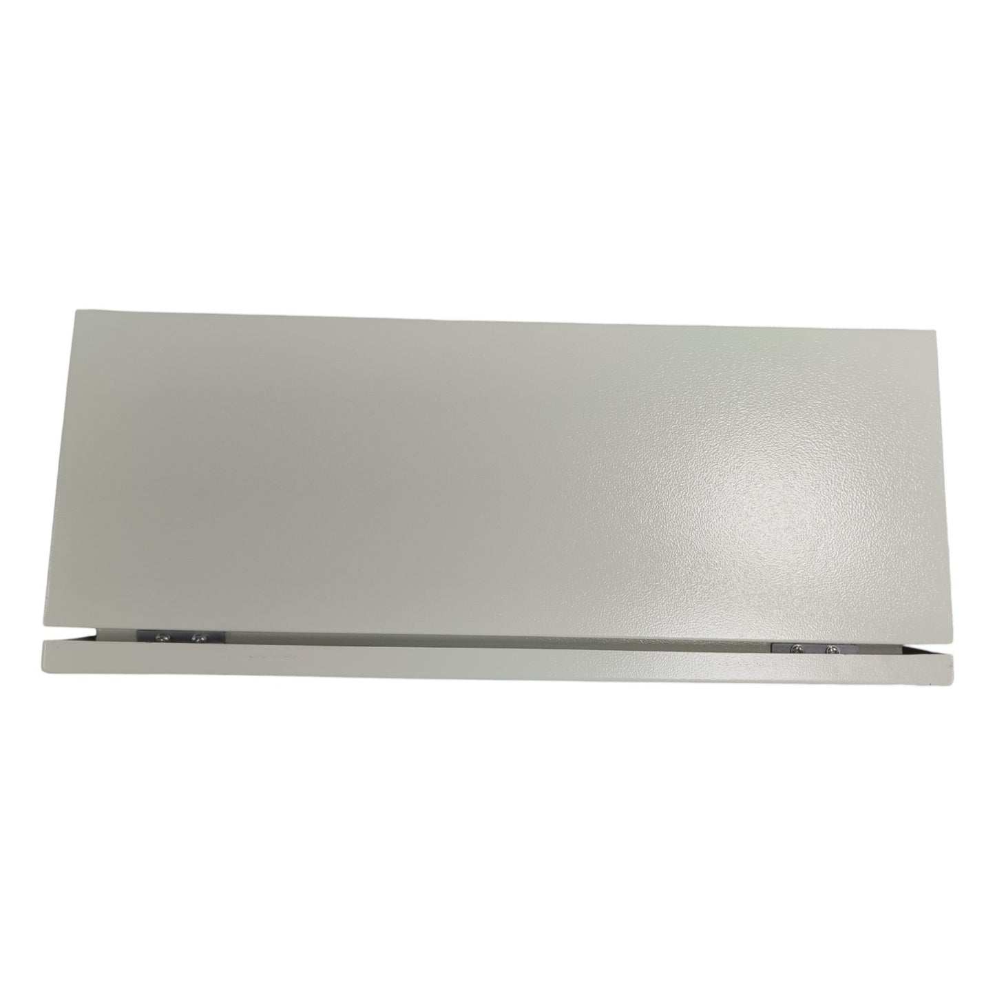 Rectangular metallic object on a white background