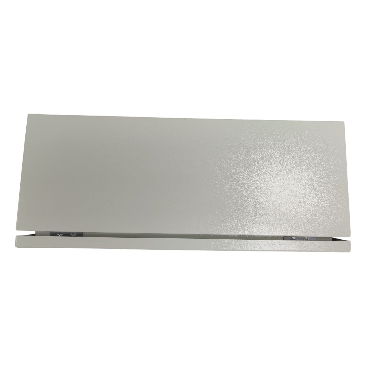 Rectangular metallic object on a white background
