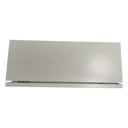 Rectangular metallic object on a white background