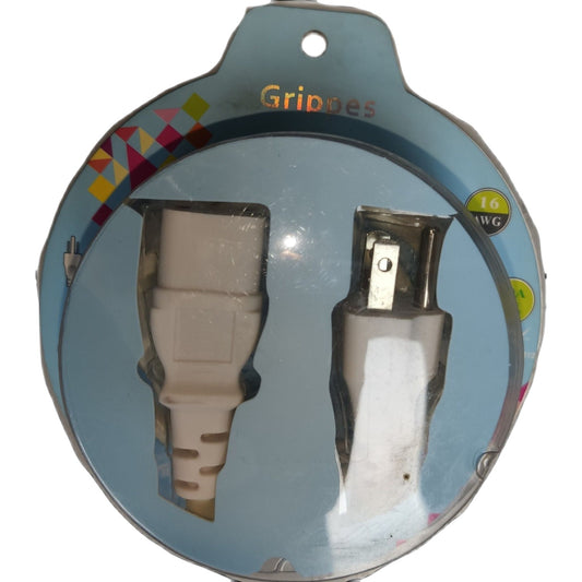 Packaged electronic connectors with 'Gripdes' branding on a white  Grippes Heavy Duty AC Power Cord AWG 16/3 1.25mm/3C 10A 250V 1.2M North American IEC 60320 C13 to Type B NEMA 5-15 Plug for Rice Cooker and Appliancesbackground