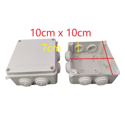 Two electrical junction boxes with measurements indicated on a white background