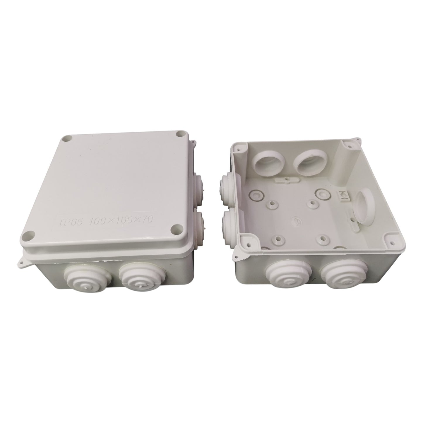Grippes PVC Box 100x100x70 O Type, Plastic Junction Box, Plastic Box, Utility Box Big, White Utility Box