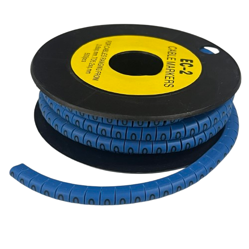 Grippes (1) Cable Marker 3.6mm to 5.2mm Color Blue 1roll 500pcs EC-2B