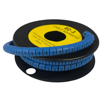 Grippes (1) Cable Marker 5.0mm to 7.2mm (350pcs) Blue   EC-3B(1)