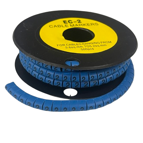 Grippes (2) Cable Marker 3.6mm to 5.2mm Color Blue 1roll 500pcs EC-2B