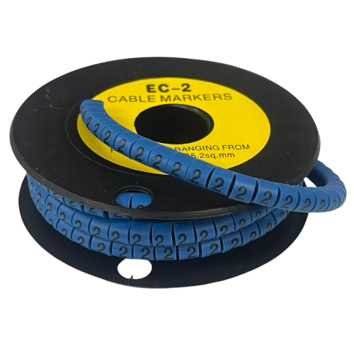 Grippes (2) Cable Marker 3.6mm to 5.2mm Color Blue 1roll 500pcs EC-2B