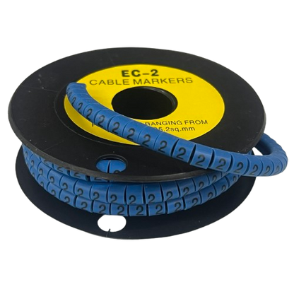Grippes (2) Cable Marker 3.6mm to 5.2mm Color Blue 1roll 500pcs EC-2B