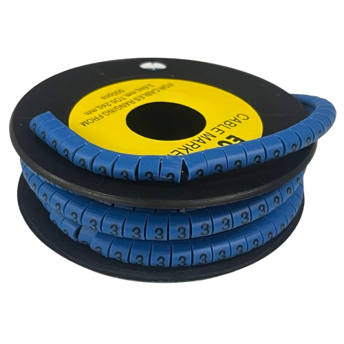 Grippes (3) Cable Marker 3.6mm to 5.2mm Color Blue 1roll 500pcs EC-2B