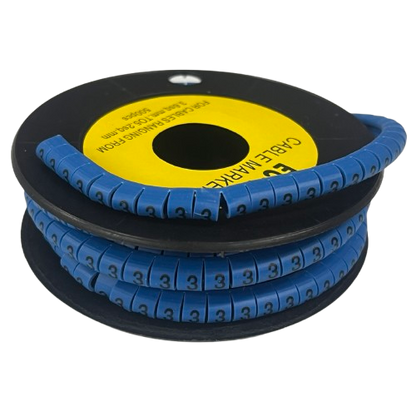 Grippes (3) Cable Marker 3.6mm to 5.2mm Color Blue 1roll 500pcs EC-2B