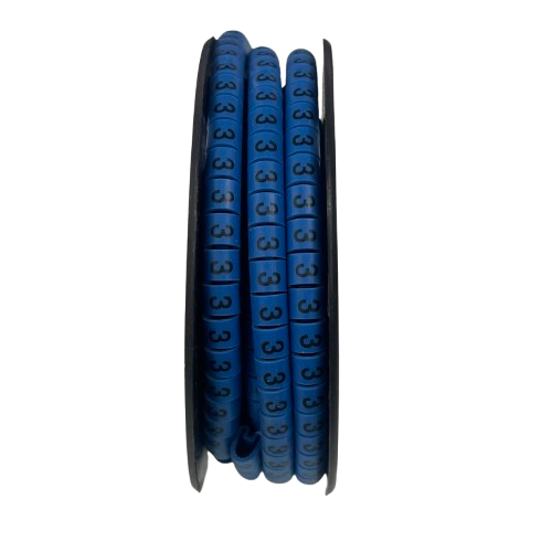 Grippes (3) Cable Marker 3.6mm to 5.2mm Color Blue 1roll 500pcs EC-2B
