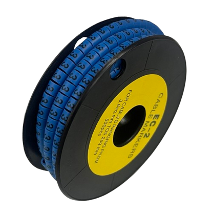 Grippes (3) Cable Marker 3.6mm to 5.2mm Color Blue 1roll 500pcs EC-2B
