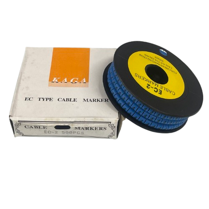 Grippes (4) Cable Marker 3.6mm to 5.2mm Color Blue 1roll 500pcs EC-2B