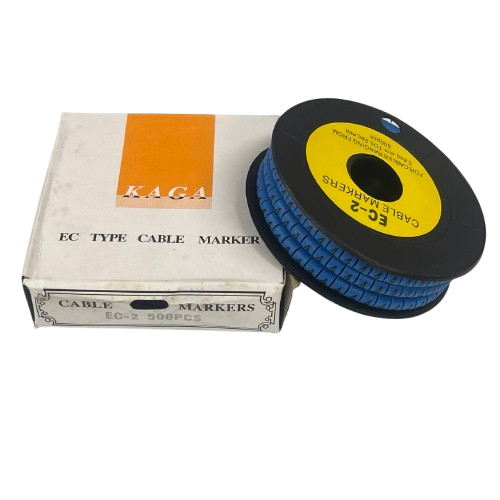 Grippes (4) Cable Marker 3.6mm to 5.2mm Color Blue 1roll 500pcs EC-2B