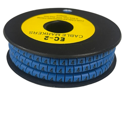 Grippes (4) Cable Marker 3.6mm to 5.2mm Color Blue 1roll 500pcs EC-2B