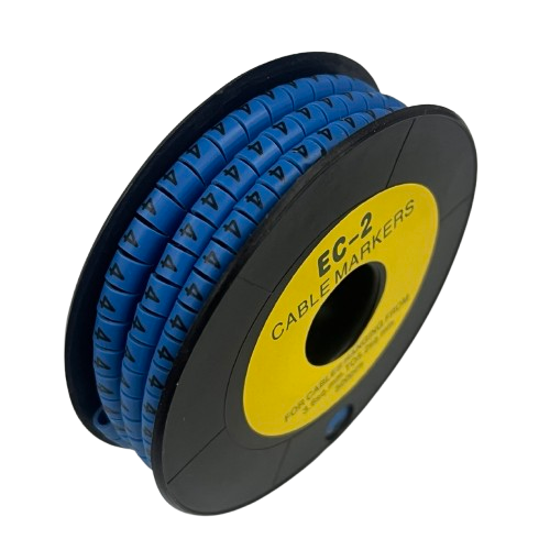 Grippes (4) Cable Marker 3.6mm to 5.2mm Color Blue 1roll 500pcs EC-2B