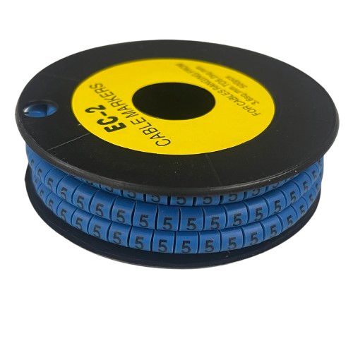 Grippes (5) Cable Marker 3.6mm to 5.2mm Color Blue 1roll 500pcs EC-2B
