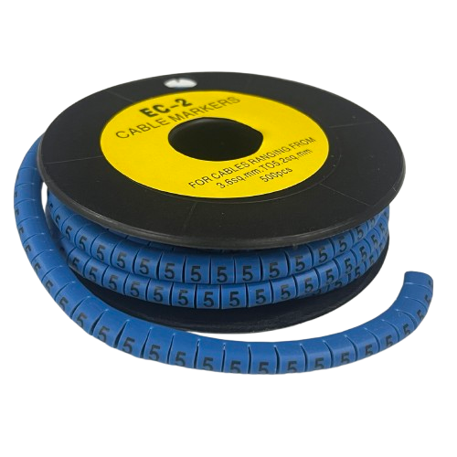 Grippes (5) Cable Marker 3.6mm to 5.2mm Color Blue 1roll 500pcs EC-2B
