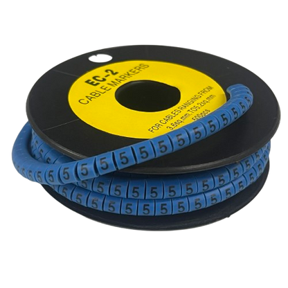 Grippes (5) Cable Marker 3.6mm to 5.2mm Color Blue 1roll 500pcs EC-2B