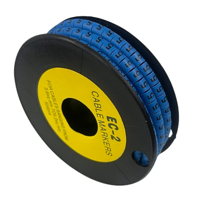 Grippes (5) Cable Marker 3.6mm to 5.2mm Color Blue 1roll 500pcs EC-2B