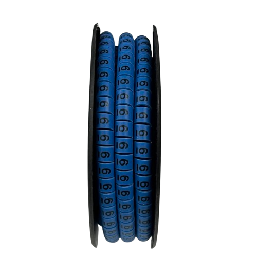 Grippes (6) Cable Marker 3.6mm to 5.2mm Color Blue 1roll 500pcs EC-2B