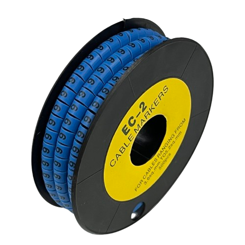 Grippes (6) Cable Marker 3.6mm to 5.2mm Color Blue 1roll 500pcs EC-2B